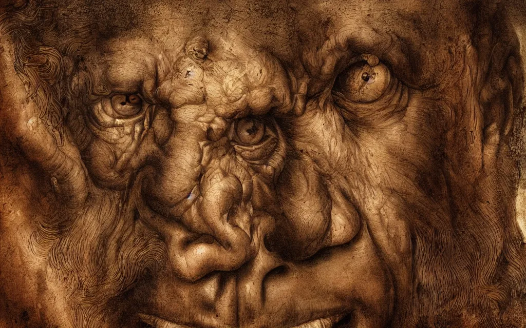 Prompt: The evolution of Man from Ape to Cyborg (and everything in between). Precision artwork by Leonardo Da Vinci. 4K HD Wallpaper. Premium Prints Available