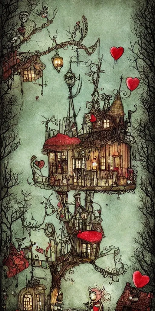 Prompt: a valentine's day scene by alexander jansson