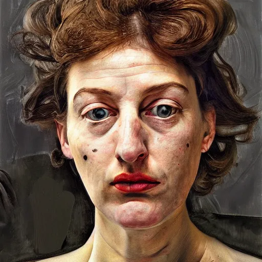 Prompt: high quality high detail painting by lucian freud, hd, beautiful queen portrait, photorealistic lighting