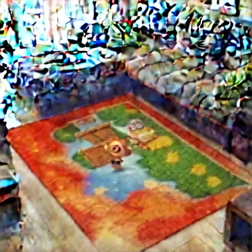 Prompt: animal crossing area rug