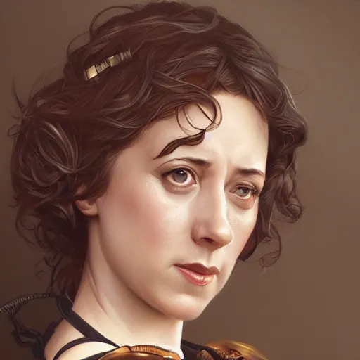 Image similar to ultra realistic illustration, kristen schaal from diablo, intricate, elegant, highly detailed, digital painting, artstation, concept art, smooth, sharp focus, illustration, art by artgerm and greg rutkowski and alphonse mucha