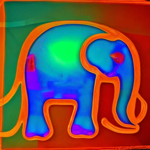 Prompt: a glass elephant emiting colorful caustics.