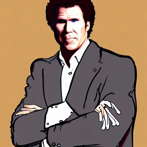 Prompt: portrait of will ferrell in the style of an ancient cave painting