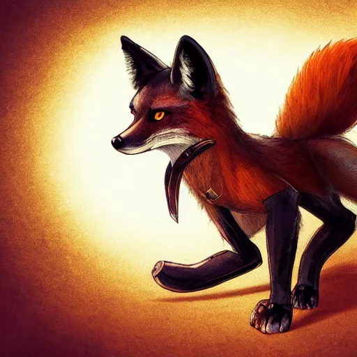 Prompt: A fox with a small head wearing a leather jacket and leather jeans and leather gloves, trending on FurAffinity, energetic, dynamic, digital art, highly detailed, FurAffinity, high quality, digital fantasy art, FurAffinity, favorite, character art