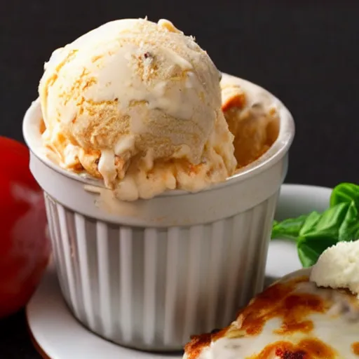 Image similar to chicken parmesan icecream