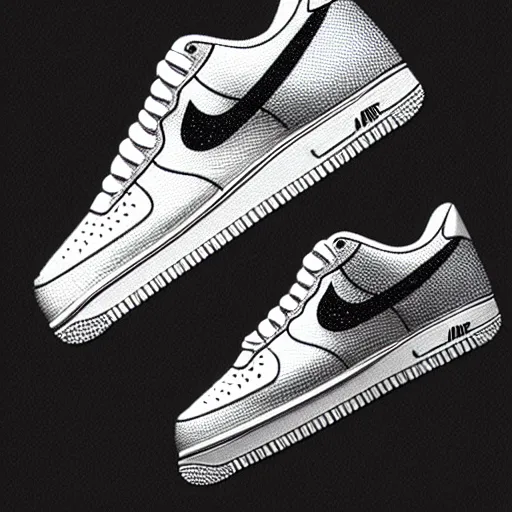 Prompt: nike airforce 1 made of diamond stones, digital art