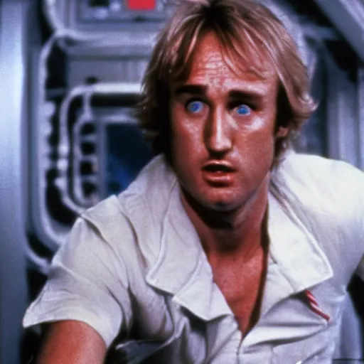 Image similar to owen wilson in alien 1 9 7 9, 4 k hd film still