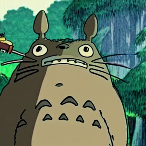 Prompt: a film still of totoro in studio ghibli's Only Yesterday 1991 animation