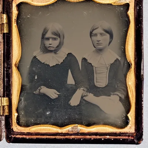 Prompt: daguerreotype of creepy spirits