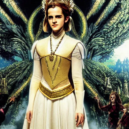 Image similar to Emma Watson as the Empress from A Neverending Story