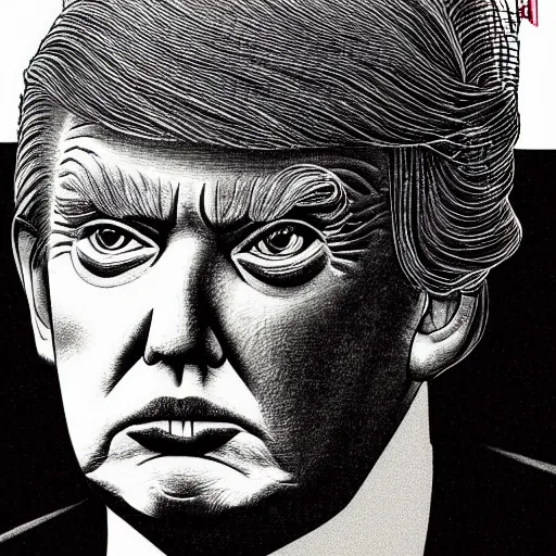 Image similar to portrait of Donald Trump by Junji Ito