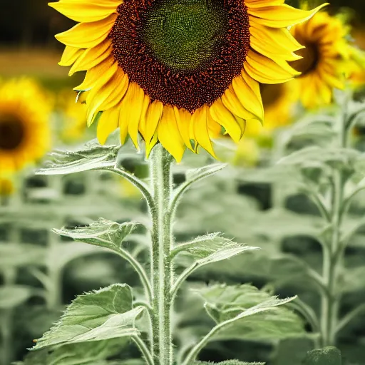 Image similar to a beautiful advertisement photo of a sunflower