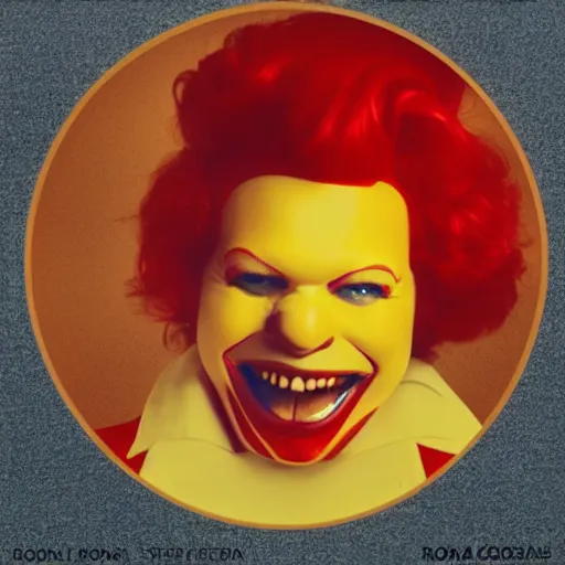 Prompt: Ronald McDonald's album art