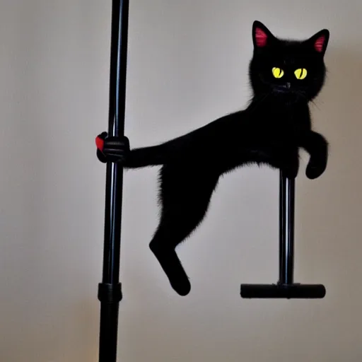 Image similar to poledancing black cat