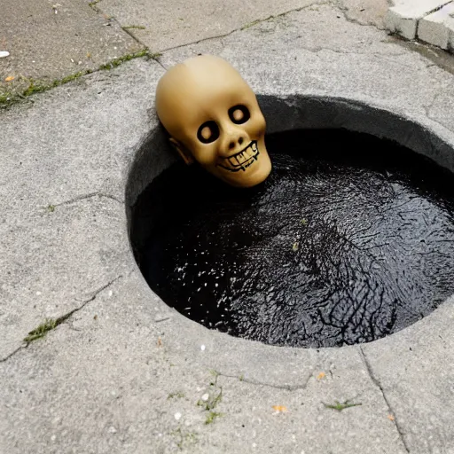 Prompt: a dummy, sinking it a pit of tar