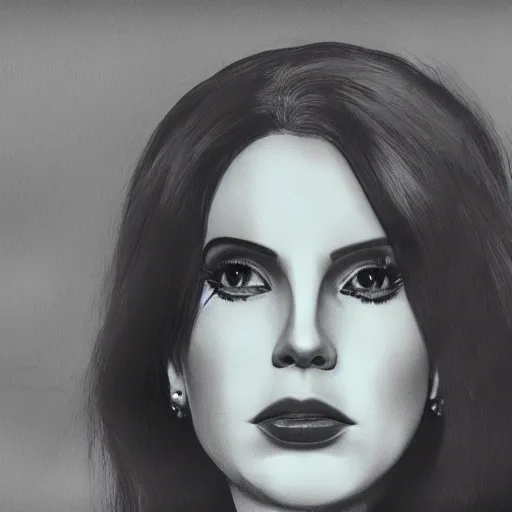 Image similar to trail cam footage of lana del rey, photorealistic, horror