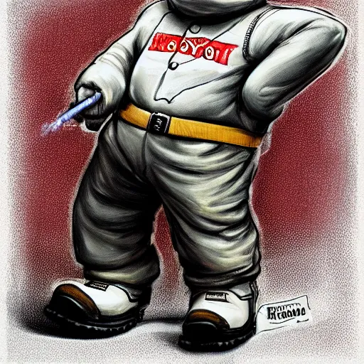 Image similar to the ghostbusters marshmallow man wearing timberlands and a yankee hat smoking a joint walking threw new york city, highly detailed portrait, digital painting, artstation, concept art, smooth, sharp foccus ilustration, artstation hq
