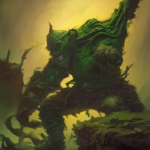 Prompt: a detailed green goblin sorcerer, by justin gerard and jesper ejsing, digital art, realistic painting, dnd, character design, trending on artstation