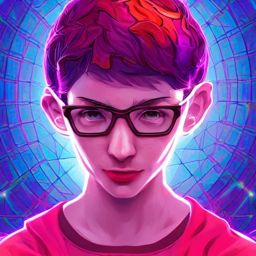 Image similar to skill magic geek inside matrix deepdream radiating a glowing aura stuff loot legends stylized digital illustration video game icon artstation lois van baarle, ilya kuvshinov, rossdraws,