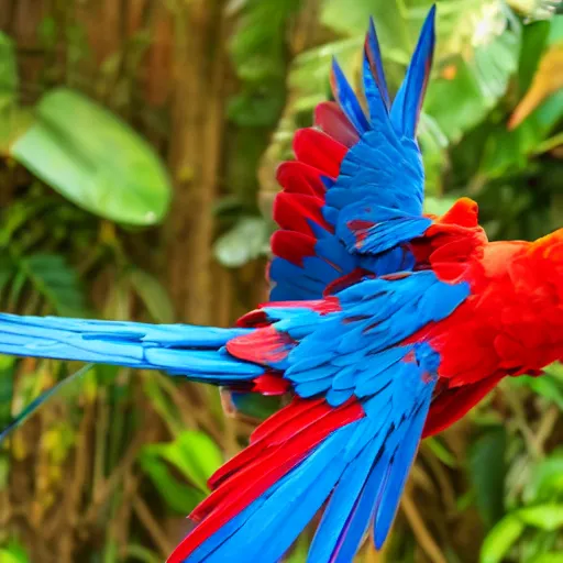 Image similar to high res Scarlet macaw with its wings open 4k