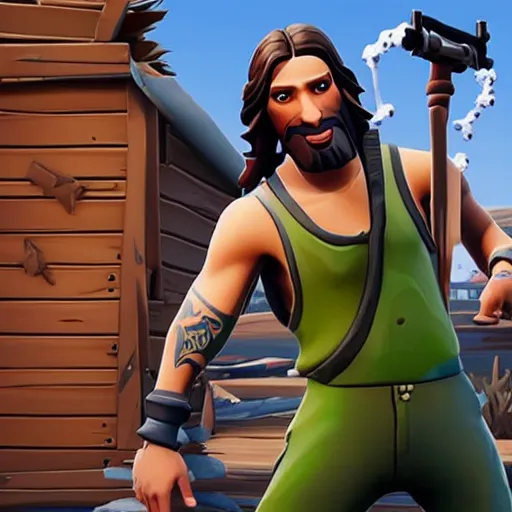 Image similar to “ Jesus Fortnite skin, gameplay footage”