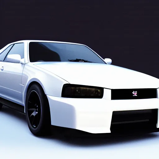 Image similar to unreal engine render of a nissan skyline, cinematic, raytracing