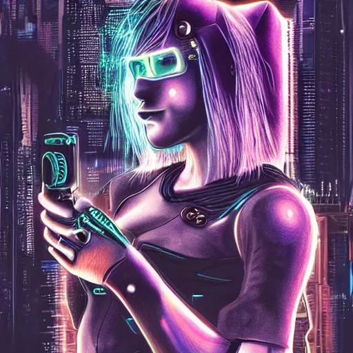 Image similar to cyberpunk cat