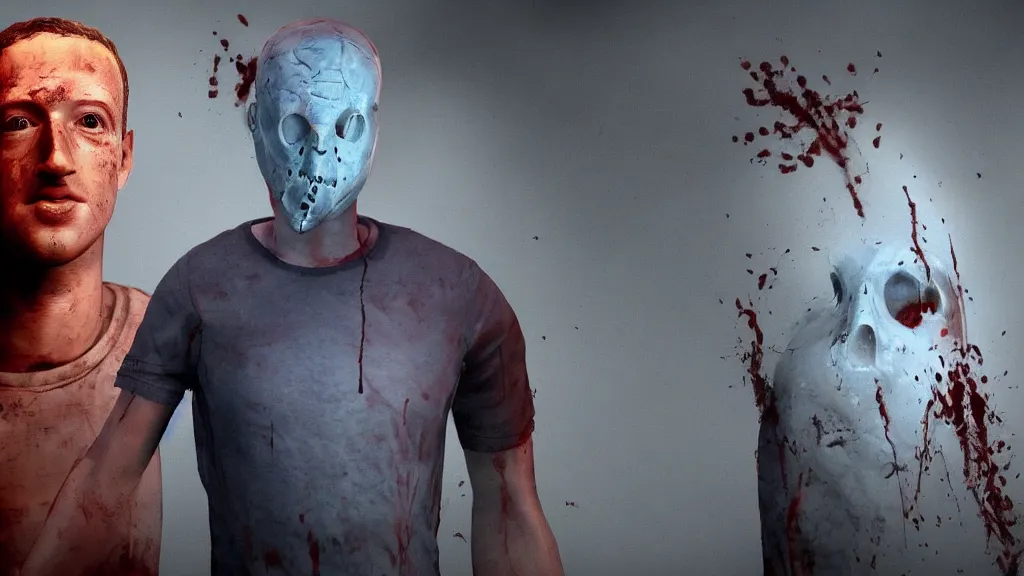 Prompt: Screenshot of Mark Zuckerberg as a character in Dead By Daylight
