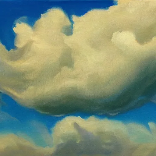 Prompt: clouds, oil painting