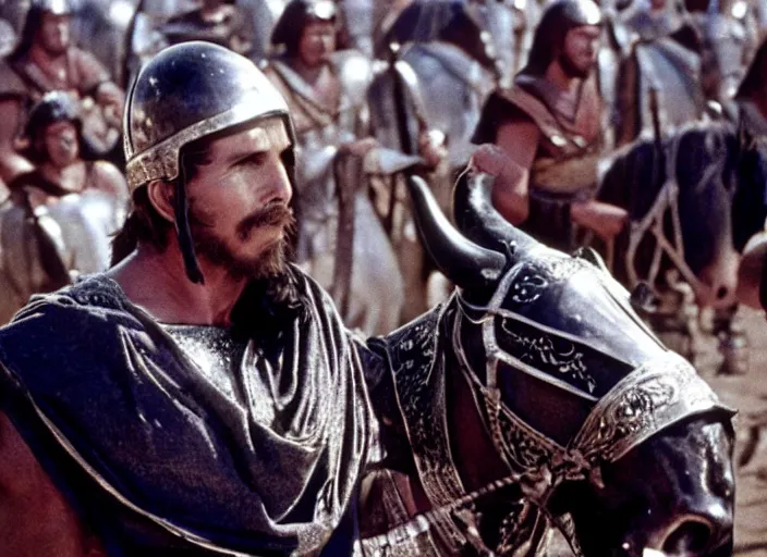 Image similar to film still of Christian Bale as Judah Ben-Hur in Ben Hur 1959