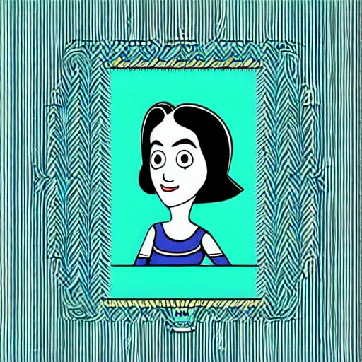 Prompt: “1950s art deco of the movie ‘Coraline’, vector line art, teal palette.”