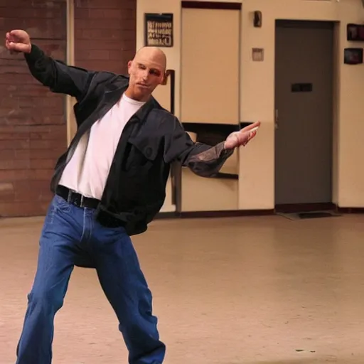 Prompt: Mike from Prison Break is dancing hip-hop