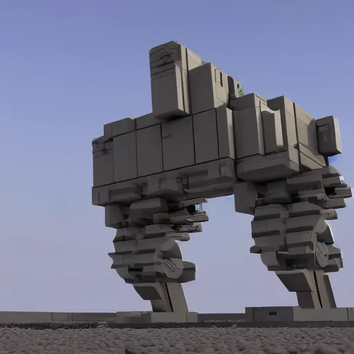 Image similar to Sci-Fi industrial futuristic Brutalism brutalistic huge huge carrying carrier vehicle desert blocky