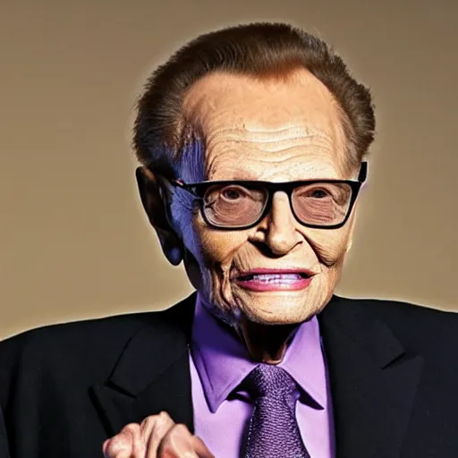 Image similar to larry king wearing a purple cloak like skeletor mad - magazine comic - book - art