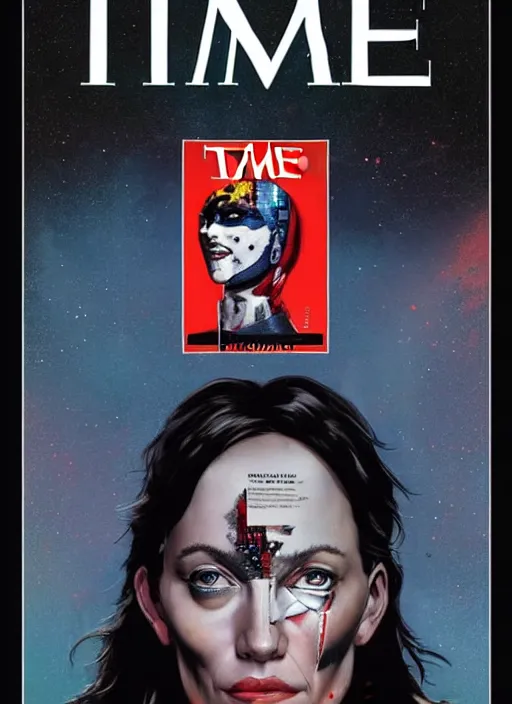 Image similar to TIME magazine cover, the coming AI singularity, by Chevrier, 4k