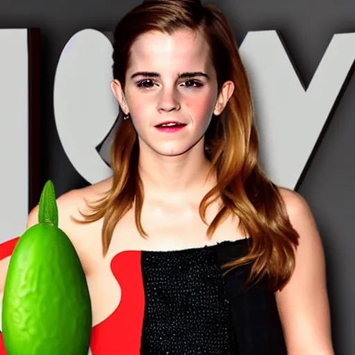 Image similar to emma watson as an avocado