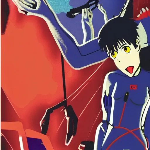 Image similar to neon genesis evangelion directed by david lynch poster