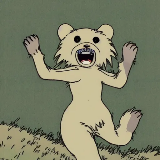 Prompt: a bear drawn by studio ghibli, hayao miyazaki