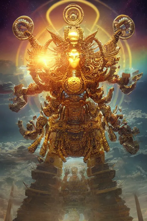 Image similar to Ancient Sacred Unicron Bodhisattva, trending on Artstation, cinematic 8K concept art matte painting, glorious incredible beautiful sacred stunning digital art