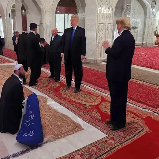 Image similar to trump islamic praying