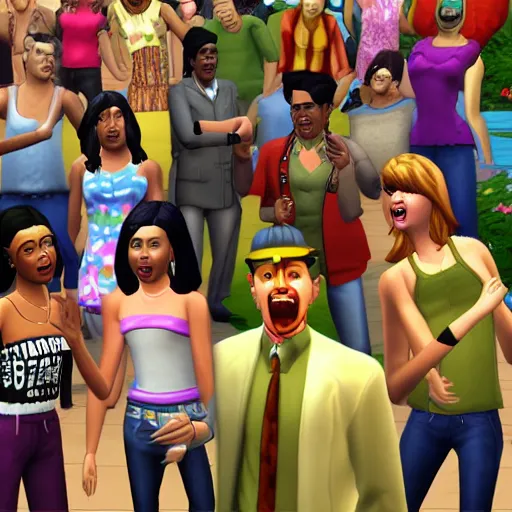 Image similar to the sims 2 0 0 1!!! pc game cursed!!! copy creepypasta!!! characters