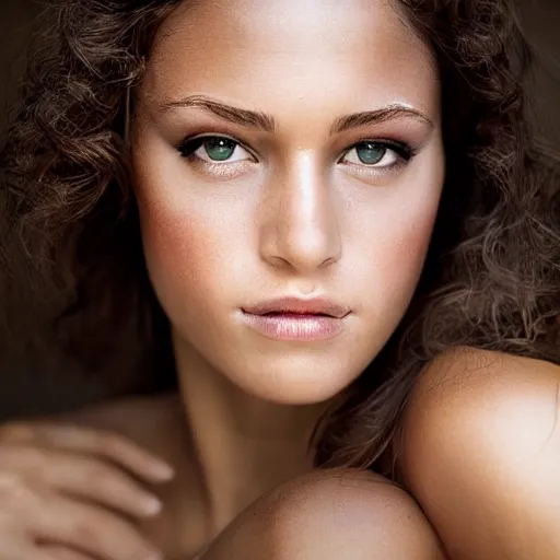 Prompt: beautiful woman, portrait, natural look, extremely detailed, outdoor lighting, by mark mann,