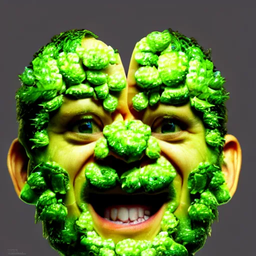 Image similar to a face made of brussels sprouts made of tom hanks, 8 k, trending on artstation, 8 0 mm photography, hyperrealistic