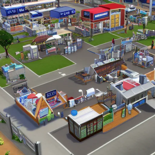 Prompt: Costco in sims 4