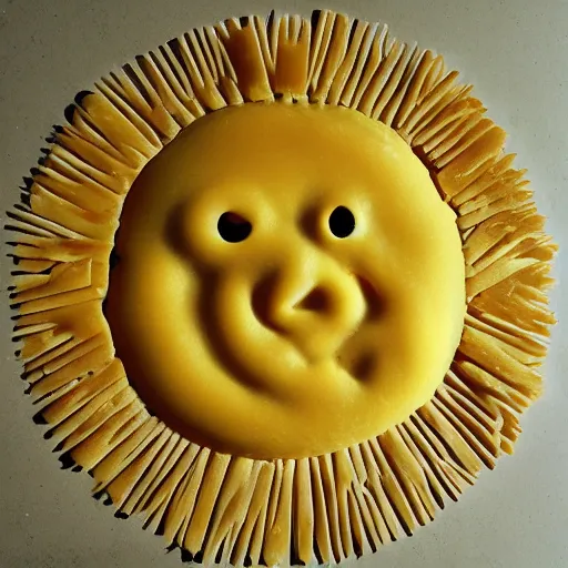 Image similar to the sun made of cheese.