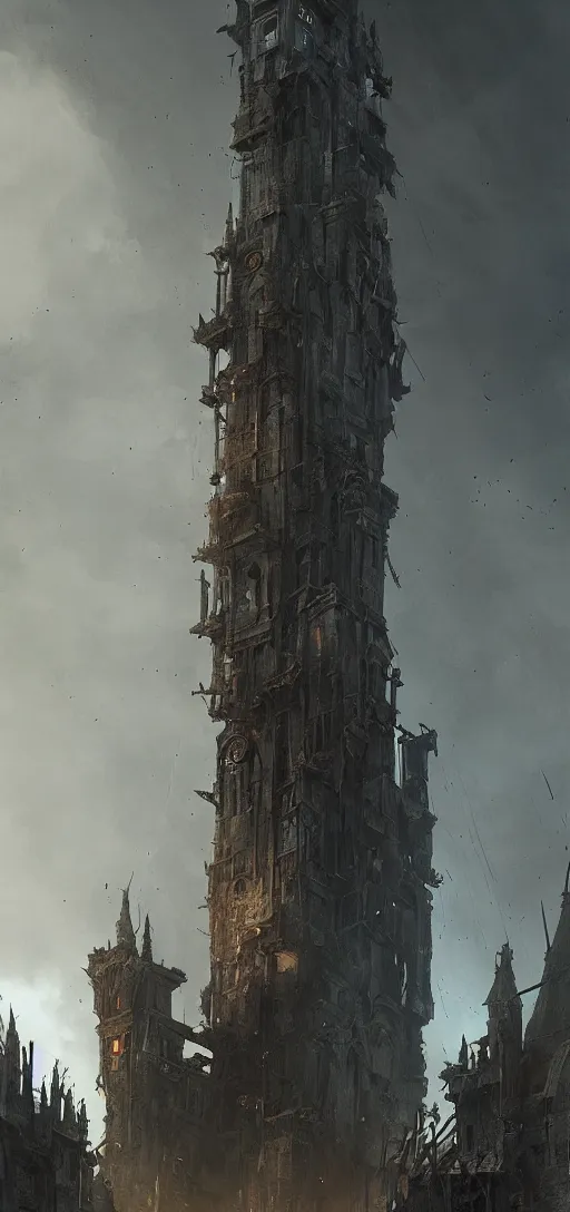 Image similar to tower of doom, medieval architecture, dramatic lighting, cinematic, establishing shot, extremly high detail, foto realistic, cinematic lighting, post processed, concept art, artstation, matte painting, style by eddie mendoza, raphael lacoste, alex ross