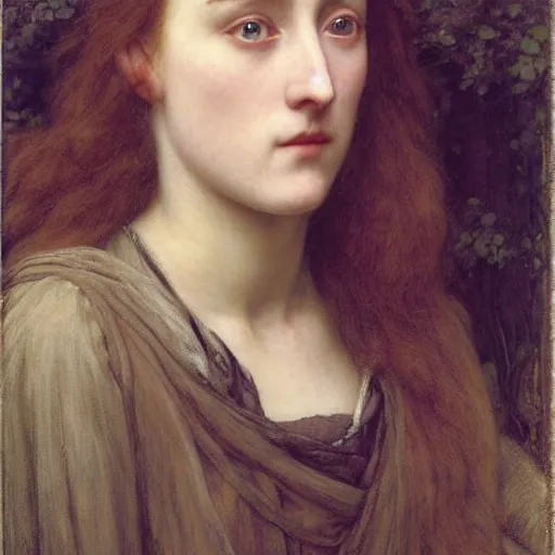 Prompt: Pre-Raphaelite Saoirse Ronan by John Collier, by John William Waterhouse, John Everett Millais