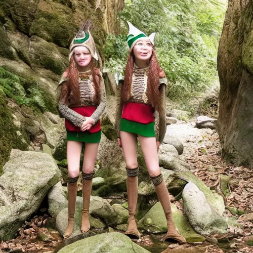 Prompt: real elves in their natural habitat, award winning nature photograph