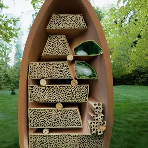 Prompt: insect hotel designed by Zaha Hadid