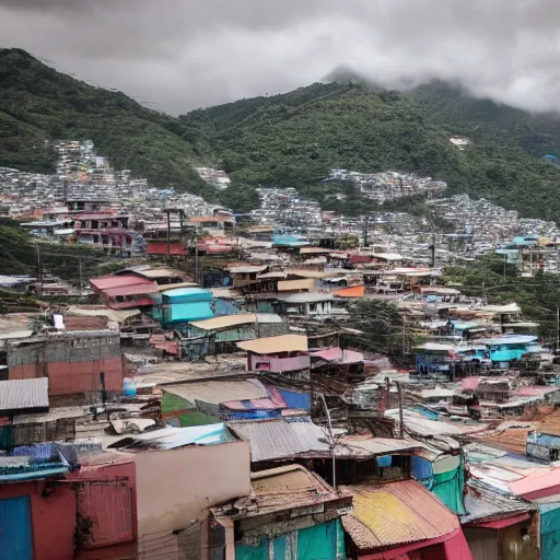 Image similar to a favela world, cinematic